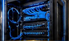 Neatly dressed network rack